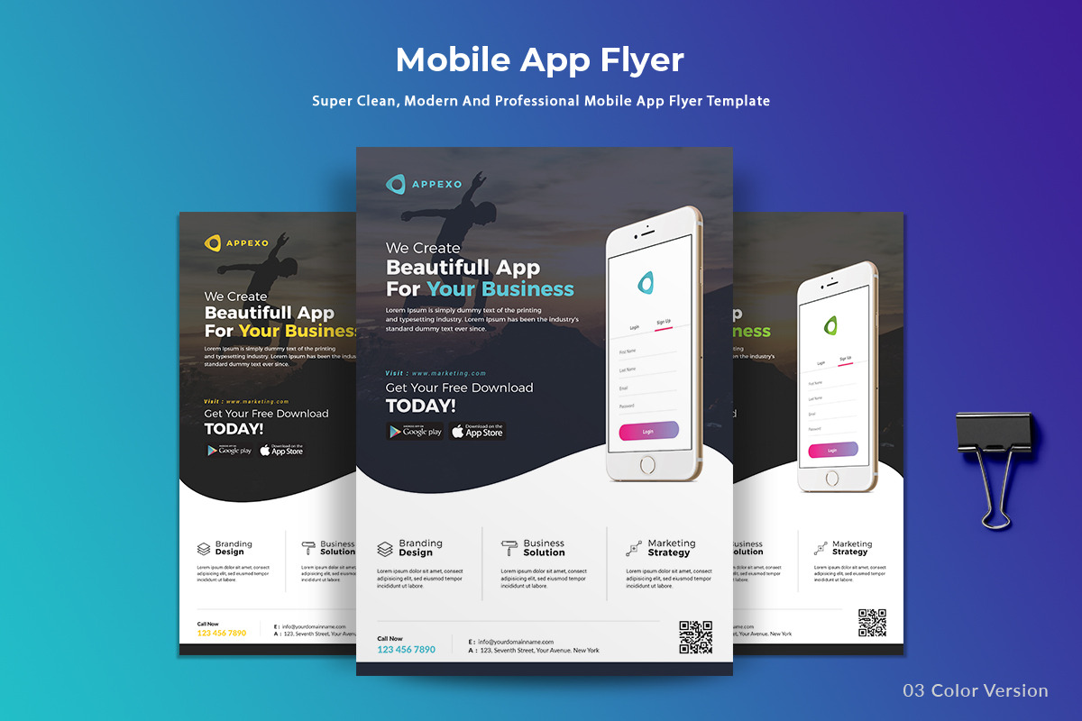 Mobile App Flyer in Flyer Templates - product preview 8