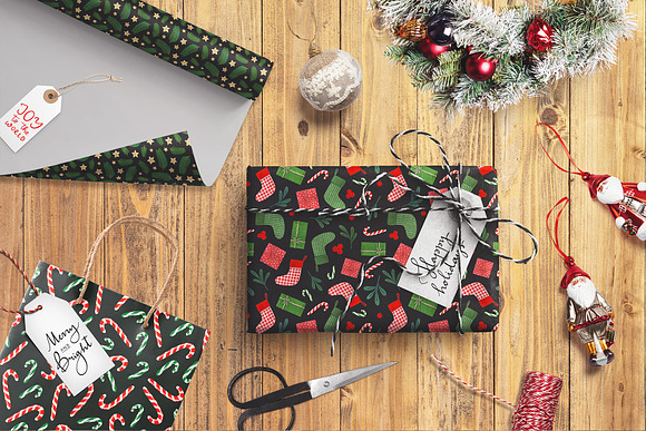 Christmas set. Patterns & lettering in Objects - product preview 4