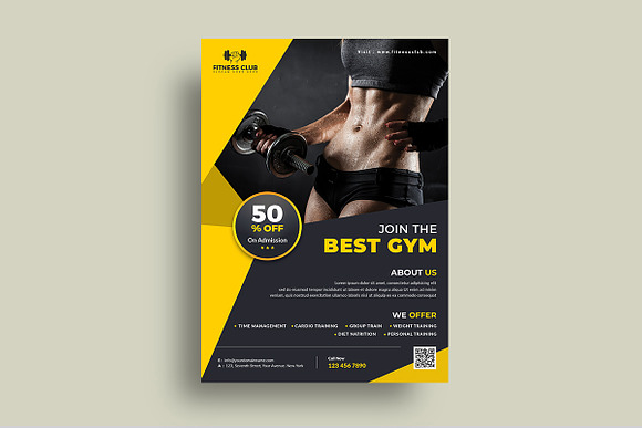 Fitness Flyer / Gym Flyer in Flyer Templates - product preview 1