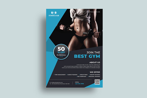 Fitness Flyer / Gym Flyer in Flyer Templates - product preview 2