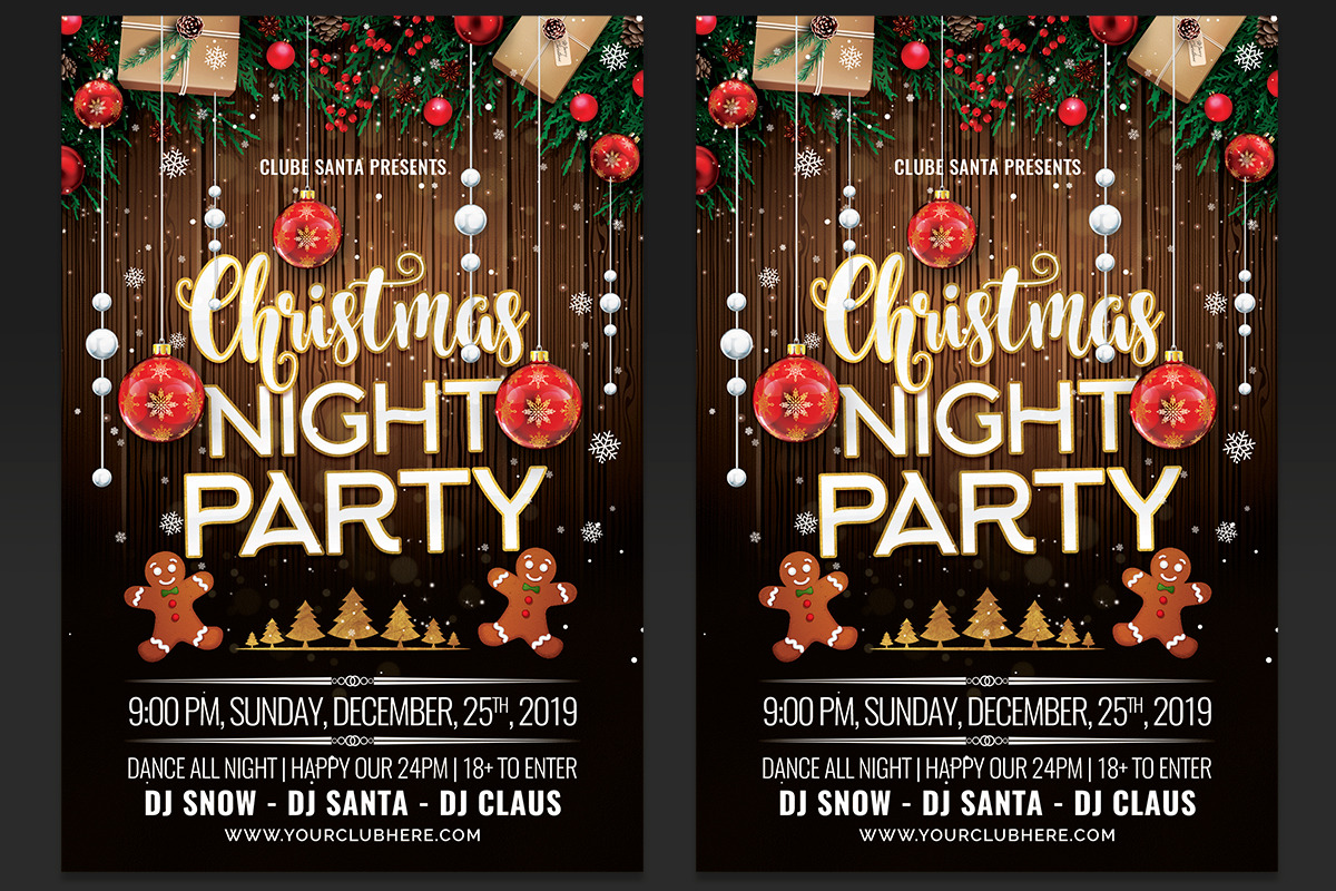 Christmas Night Party Flyer Template in Flyer Templates - product preview 8