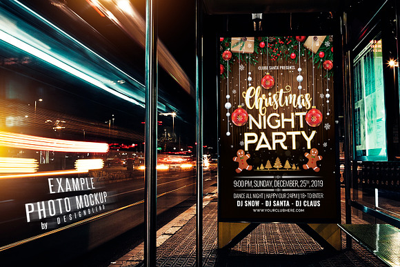 Christmas Night Party Flyer Template in Flyer Templates - product preview 2