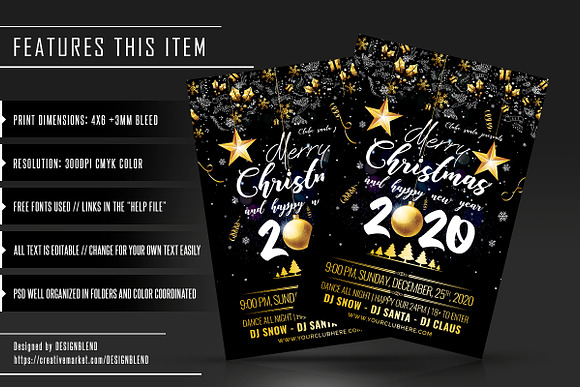 Christmas And Happy New Year Flyer in Flyer Templates - product preview 1