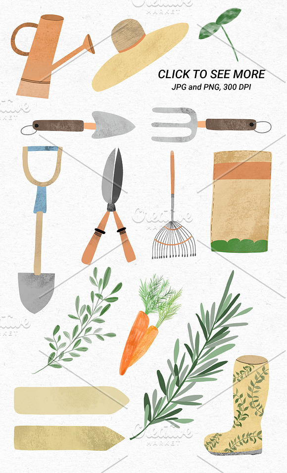 Gardening: Gouache Illustrations in Illustrations - product preview 1
