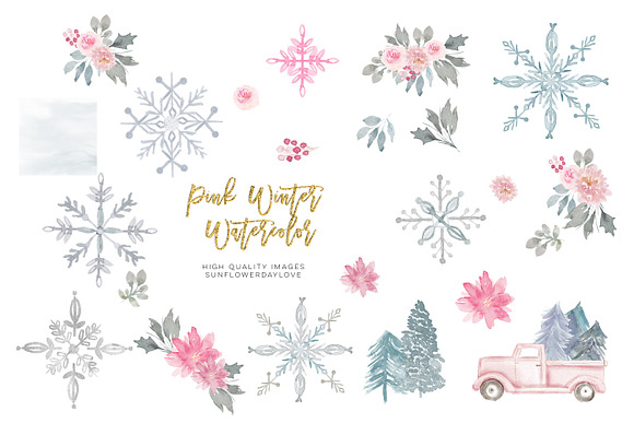 Pink Christmas clipart in Illustrations - product preview 1