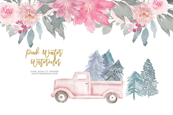 Pink Christmas clipart in Illustrations - product preview 2