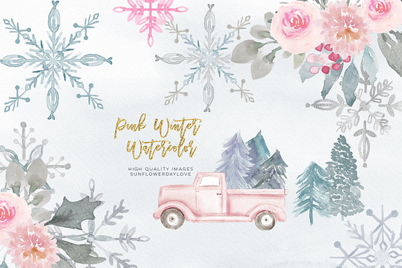 Pink Christmas clipart in Illustrations - product preview 4