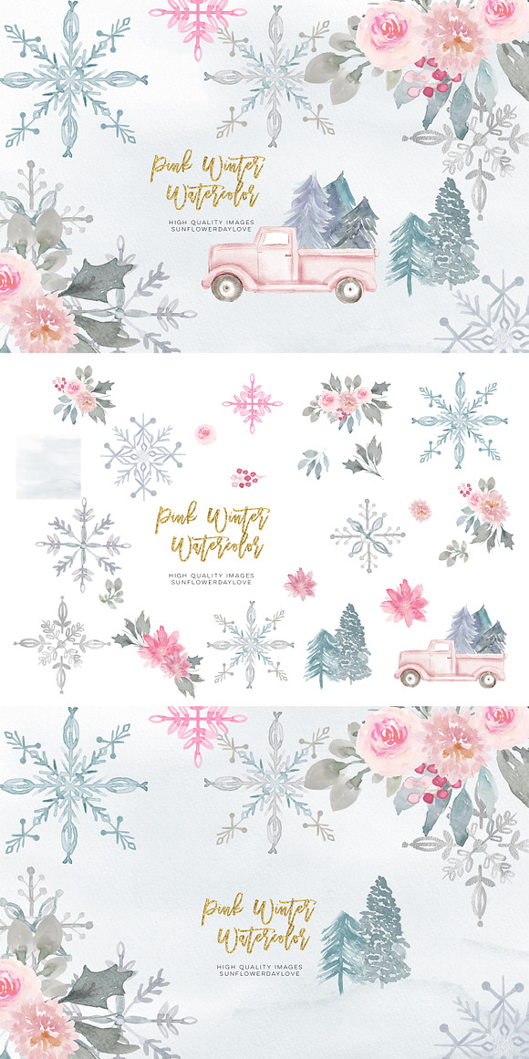 Pink Christmas clipart in Illustrations - product preview 5