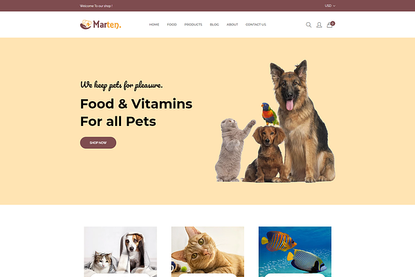 Marten - Pet Food Shopify Theme