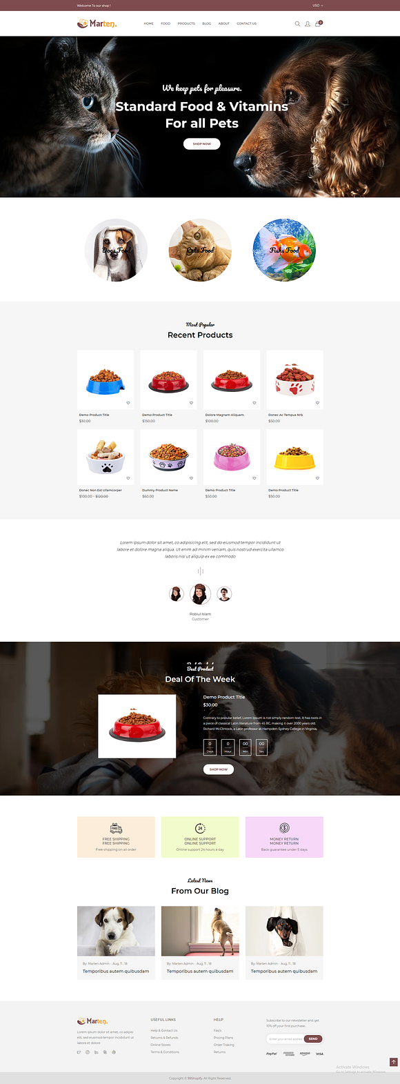 Marten - Pet Food Shopify Theme in Themes - product preview 1