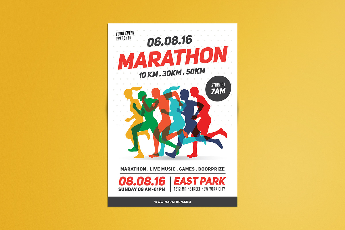 Marathon Event Flyer Template in Flyer Templates - product preview 8