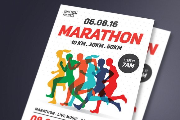 Marathon Event Flyer Template in Flyer Templates - product preview 1