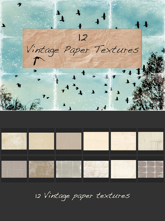 12 Vintage Paper Textures in Textures - product preview 2