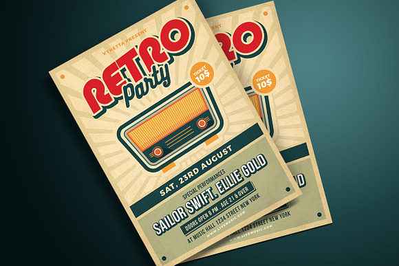 Retro Music Flyer in Flyer Templates - product preview 1