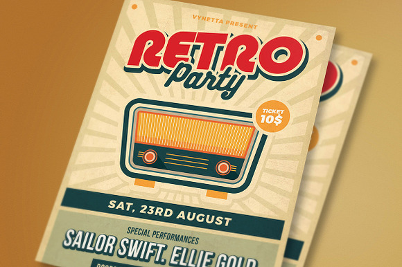 Retro Music Flyer in Flyer Templates - product preview 2