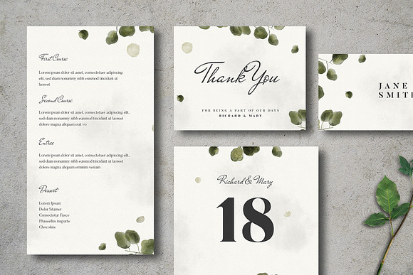 Leaves Wedding Invitation Suite in Wedding Templates - product preview 3