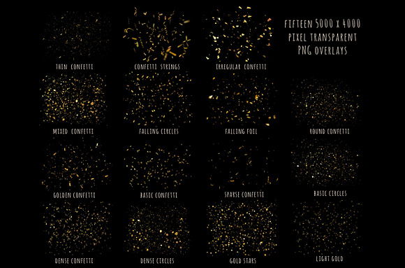 Gold confetti overlays in Objects - product preview 4