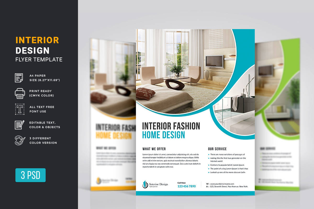 Interior Design Flyer in Flyer Templates - product preview 8