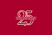 25 years anniversary vector icon