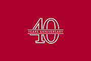 40 years anniversary vector icon