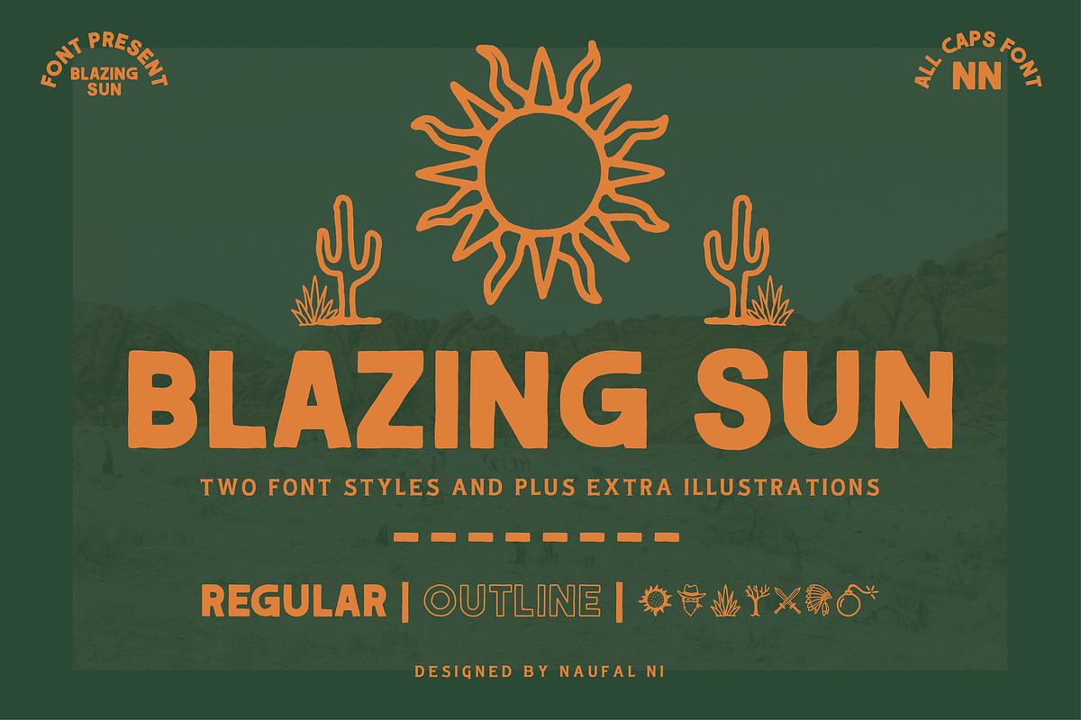 BLAZING SUN - Extra Illustrations in Display Fonts - product preview 8
