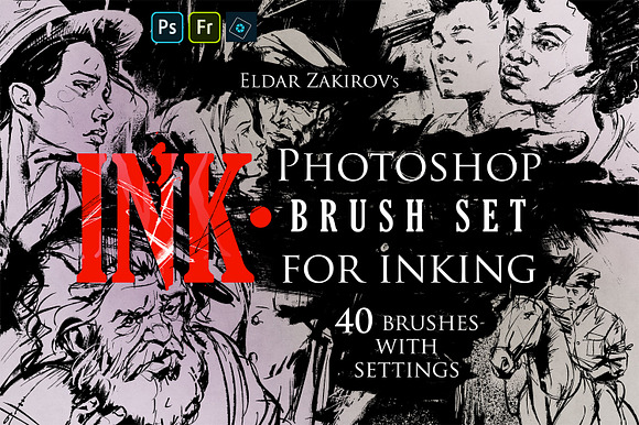 INK. 40 PS Brushes for Inking + in Add-Ons - product preview 4