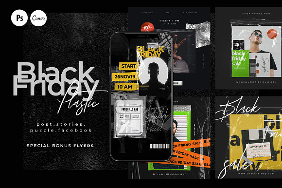 BUNDLE Black Friday Promotional Pack in Instagram Templates - product preview 1