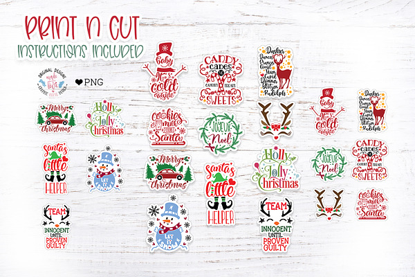 Cute Christmas Print n Cut Stickers