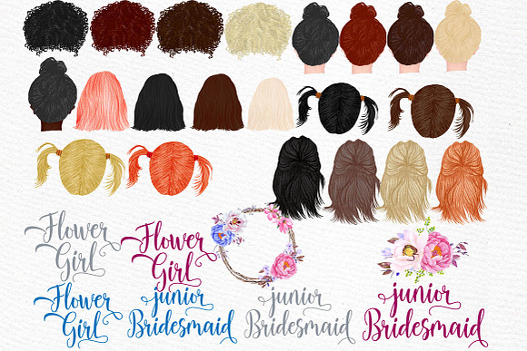 Flower girls Junior Bridesmaids in Illustrations - product preview 2