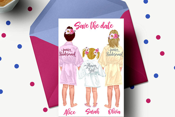 Flower girls Junior Bridesmaids in Illustrations - product preview 3