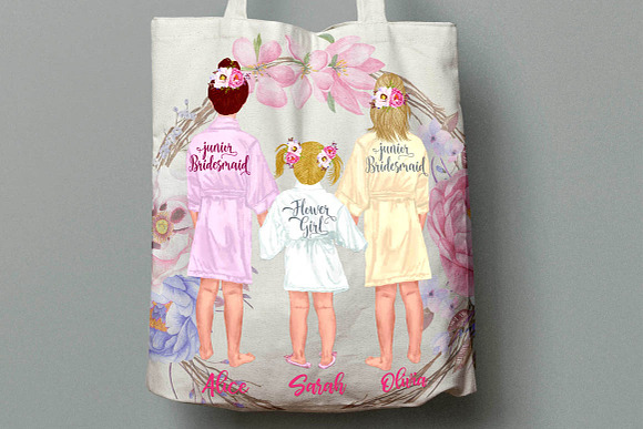 Flower girls Junior Bridesmaids in Illustrations - product preview 6