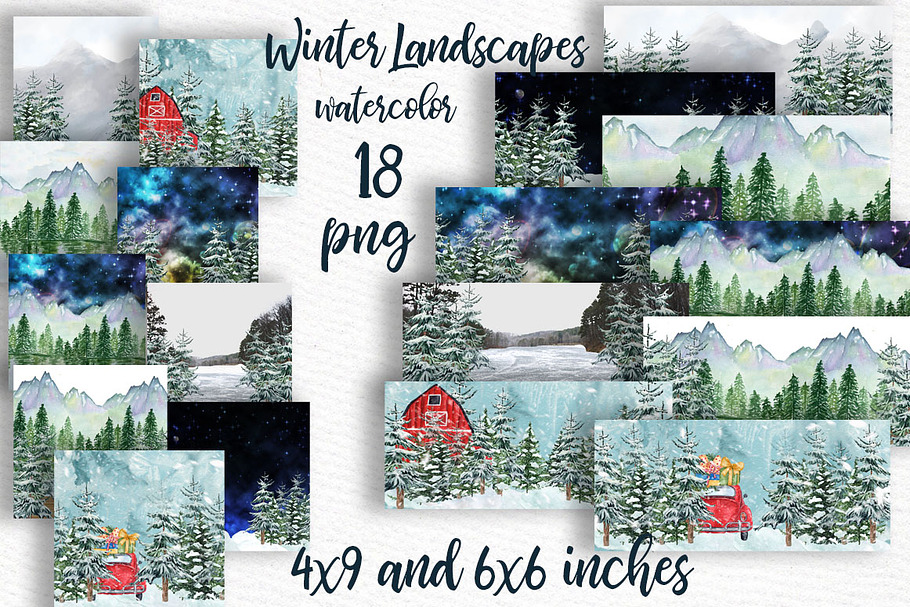 Winter background Holiday scenes in Illustrations - product preview 8