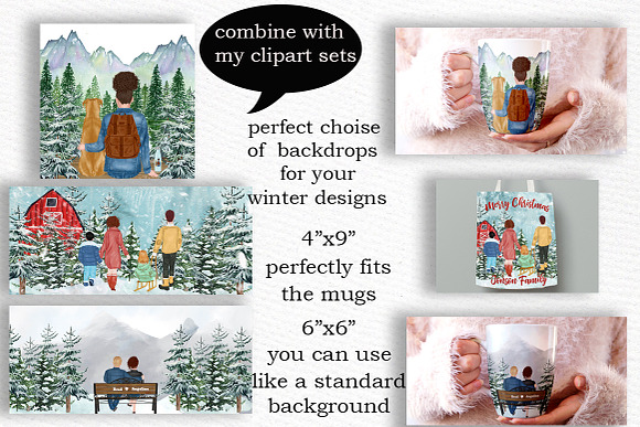 Winter background Holiday scenes in Illustrations - product preview 2