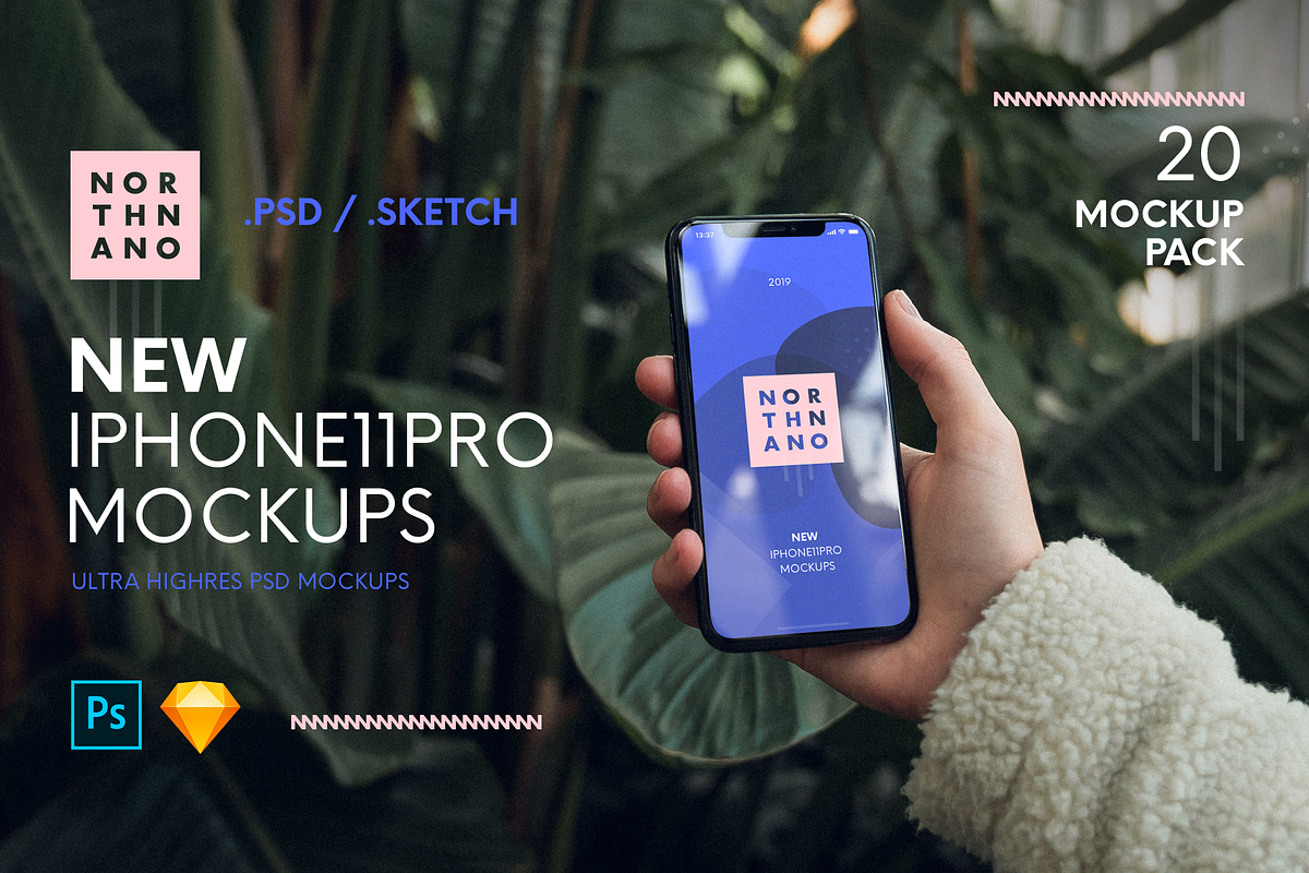 iPhone 11 Pro PSD/SKETCH Mockups in Mobile & Web Mockups - product preview 8
