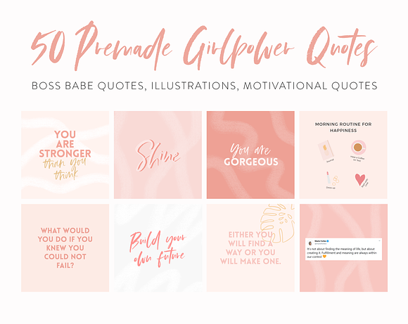 Girlpower Instagram Quotes Bundle in Instagram Templates - product preview 1