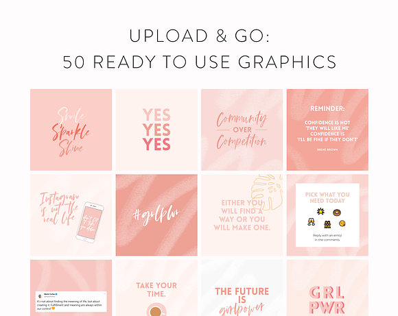 Girlpower Instagram Quotes Bundle in Instagram Templates - product preview 3