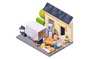 Isometric movers at house moving