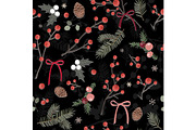 Cute Christmas seamless pattern with
