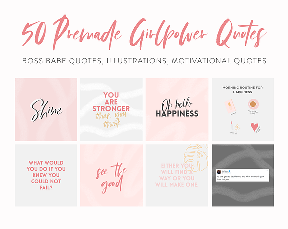 Pink Instagram Quotes Bundle in Instagram Templates - product preview 1