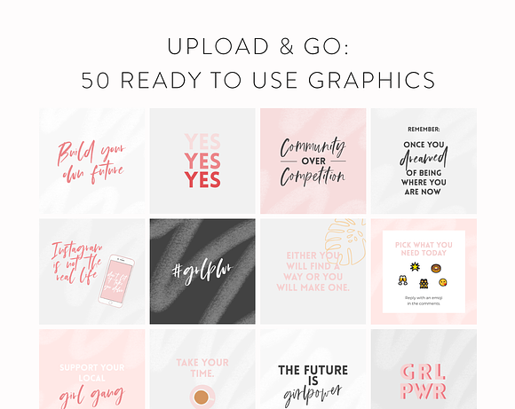 Pink Instagram Quotes Bundle in Instagram Templates - product preview 3