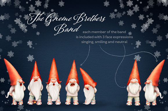 Christmas Carol Singing Gnomes Red in Illustrations - product preview 1