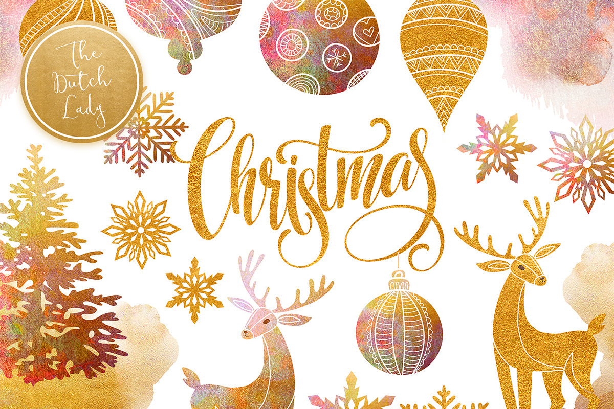 Christmas Ornament Clipart Set in Illustrations - product preview 8