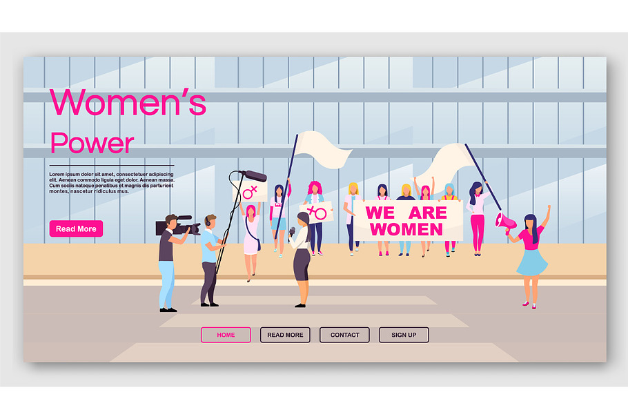 Women power landing page template in Landing Page Templates - product preview 8