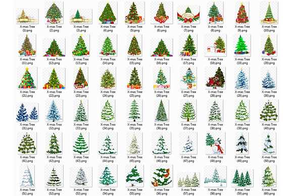 Christmas trees bundle in Objects - product preview 1