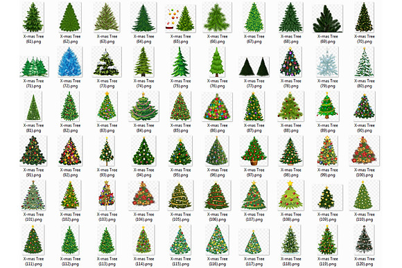 Christmas trees bundle in Objects - product preview 2