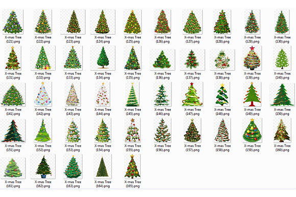 Christmas trees bundle in Objects - product preview 3