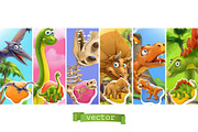 Dinosaurs on colorful background