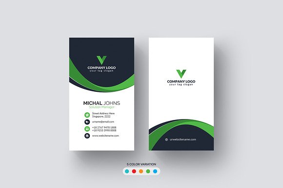 Vertical Business Card in Business Card Templates - product preview 3