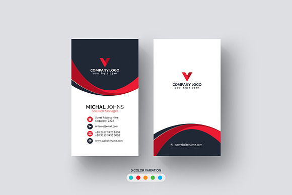 Vertical Business Card in Business Card Templates - product preview 4