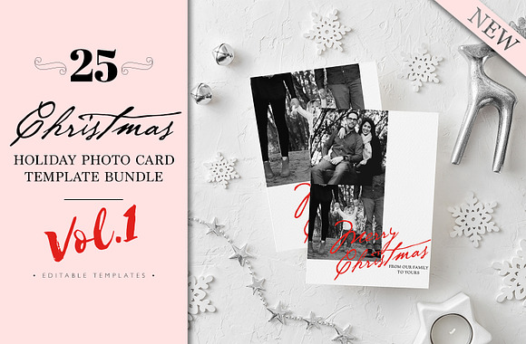 Christmas Photo Card Bundle Vol. 1 in Postcard Templates - product preview 4